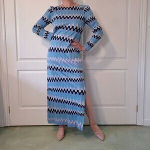 Rare Vintage 60s–70s Emilio Pucci Silk Jersey Maxi Dress | Signed | Size 12